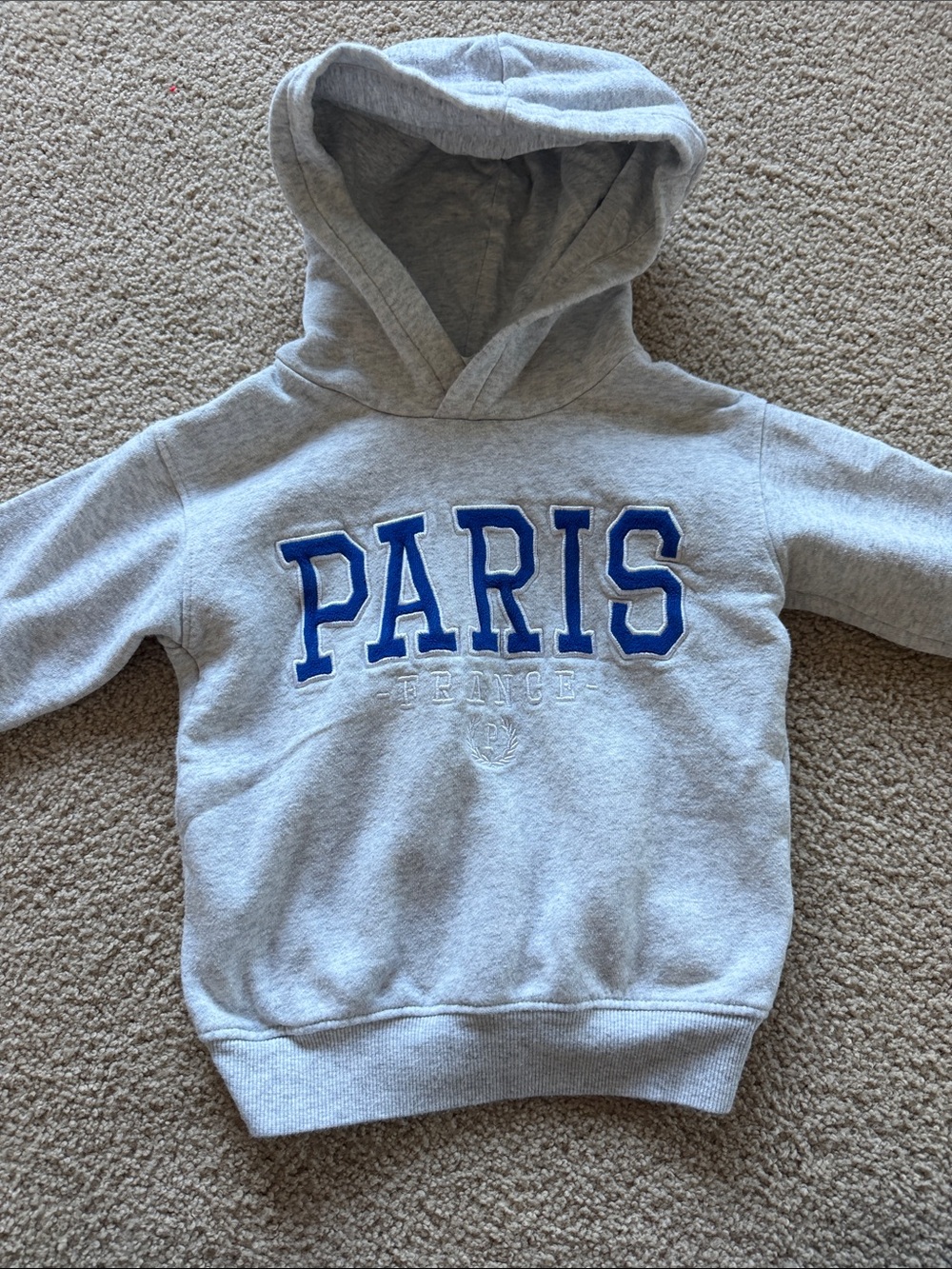 H&M Kids' Gray Paris Hoodie with Blue Lettering